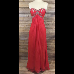 La Femme Gown Strapless Prom Party Maxi Dress